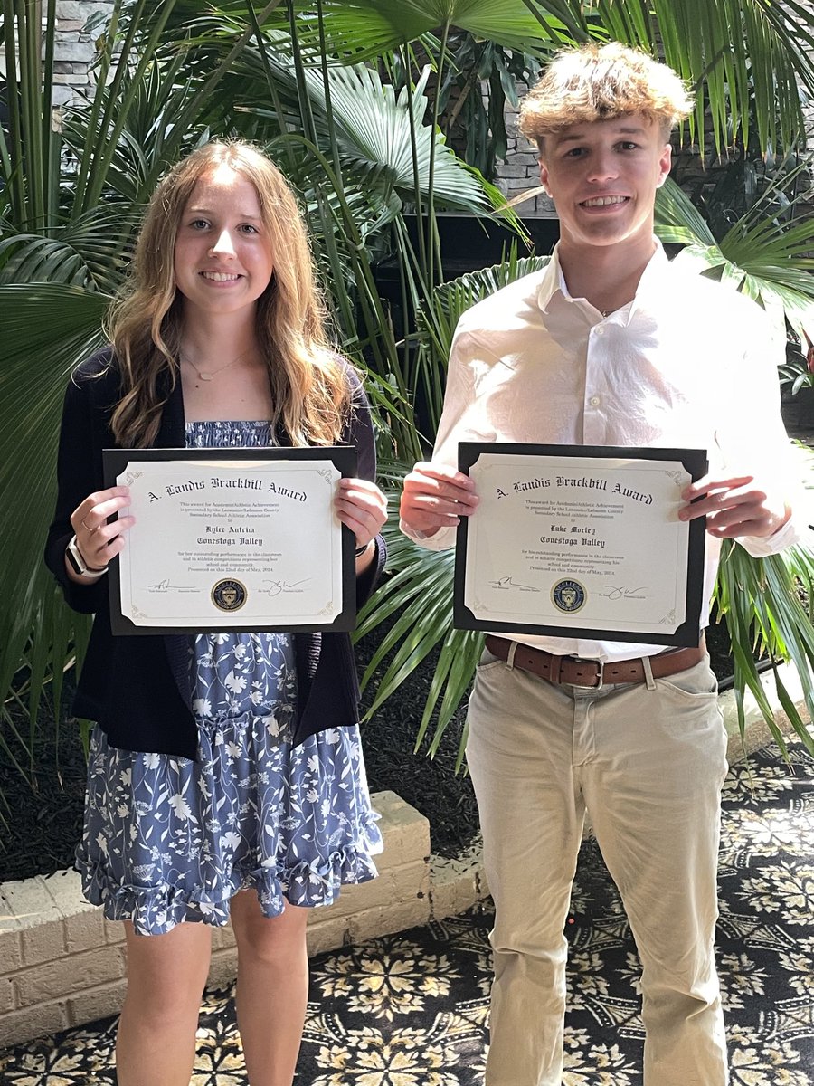 Congratulations to our Lancaster-Lebanon League A. Landis Brackbill nominees, Kylee Antrim and Luke Morley, pictured here at the Brackbill luncheon at Eden Resort.