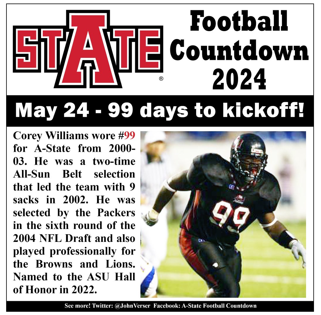 JohnVerser's tweet photo. It’s 99 days to A-State football! https://t.co/Ro9vzsrmvv