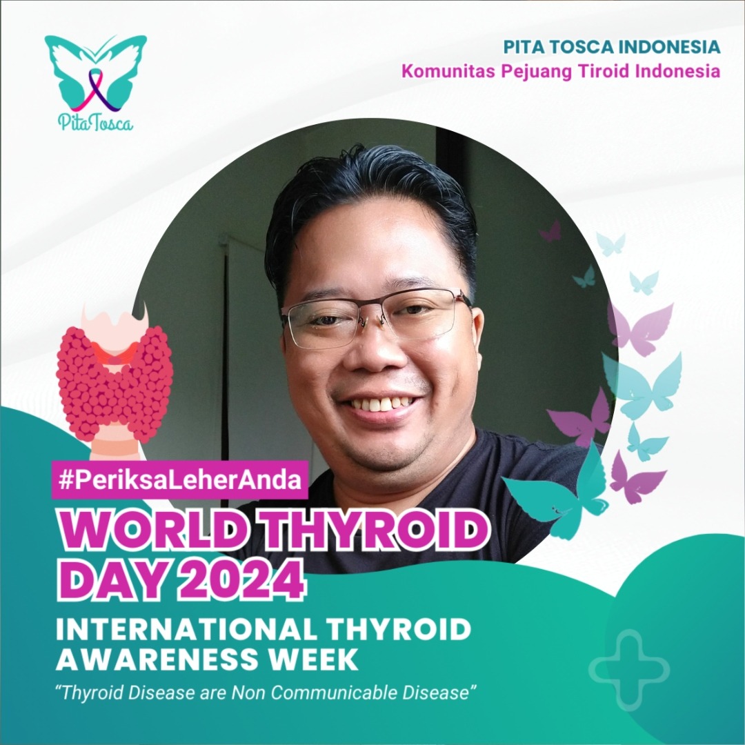 Peringatan Hari Tiroid Sedunia setiap tgl 25 Mei dan dukungan terhadap International Thyroid Awareness Week 25-31 Mei 2024.
#internationalthyroidawarenessweek #ITAW #ITAW2024 #worldthyroidday #noncommunicabledisease #NCD #thyroidissues #globalhealthproblem #endocrinology