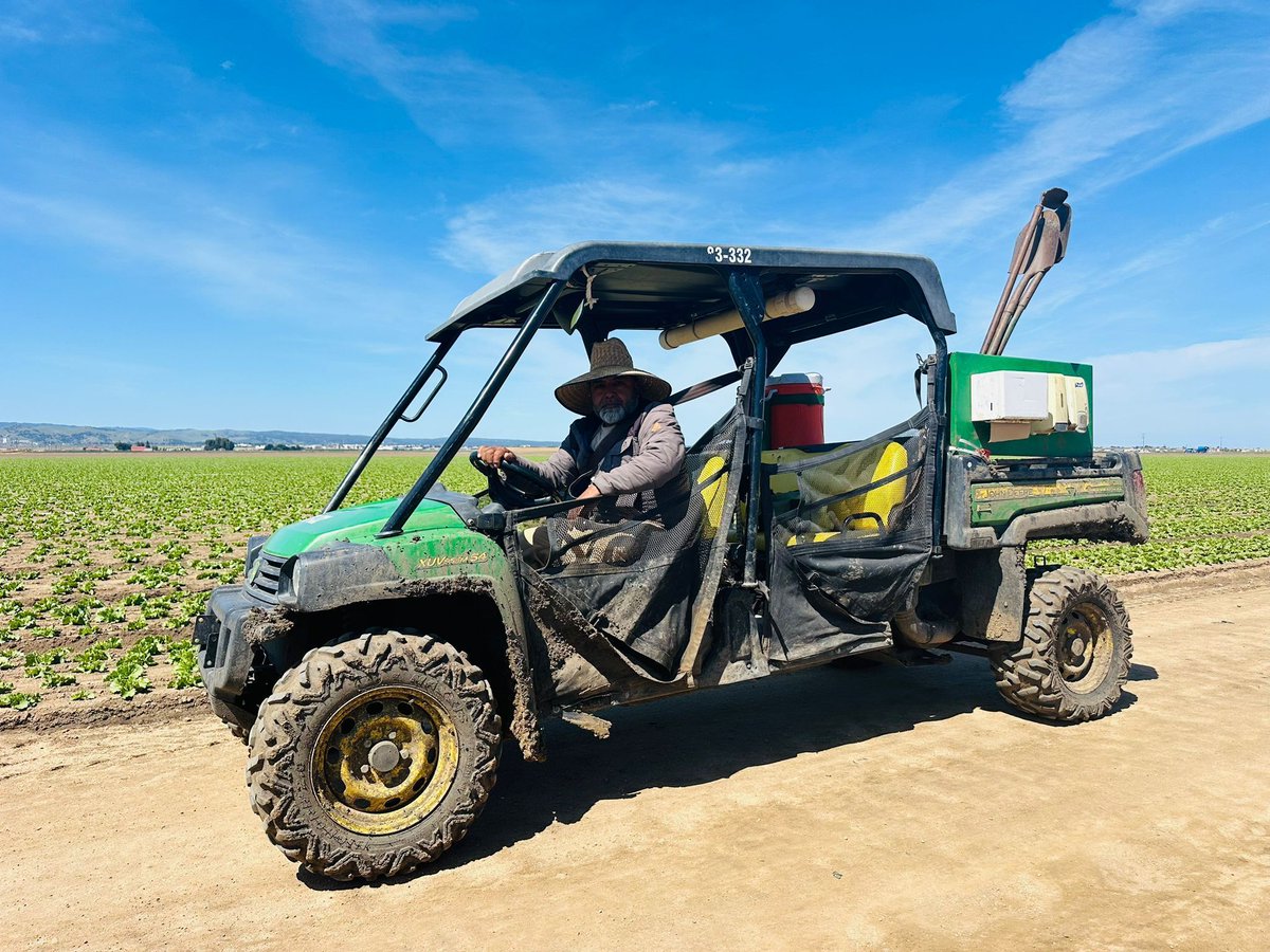 Ruben has been a farm worker for several years in Castroville CA. He works year round, 6 days a week, peparing the soil, spraying pesticides, irrigating, and more. Some of his tools are in this cart, such as shovels, gloves, pipes as well as his daily lunch and water. #WeFeedYou