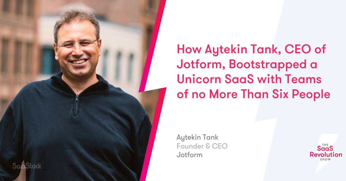 The power of playing for the long term as a bootstrapped company⚡️ This week's #SaaSRevolutionShow episode sees @aytekintank, founder & CEO @Jotform, share how he bootstrapped a unicorn SaaS with teams of no more than six people buff.ly/3WVtlQ9 #SaaS #bootstrap #growth