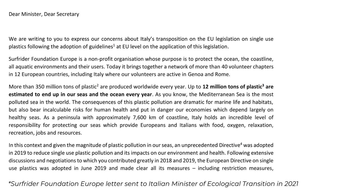 surfridereurope's tweet photo. We welcome infringement procedure opened against #Italy for its bad-transposition of the #SUPD 🇮🇹 w/@RethinkPlastic, we repeatedly alerted on these breaches that put at risk & undermine the impacts of this legislation & overall efforts of the EU to put an end to #plasticpollution https://t.co/BrkmW2PLVj