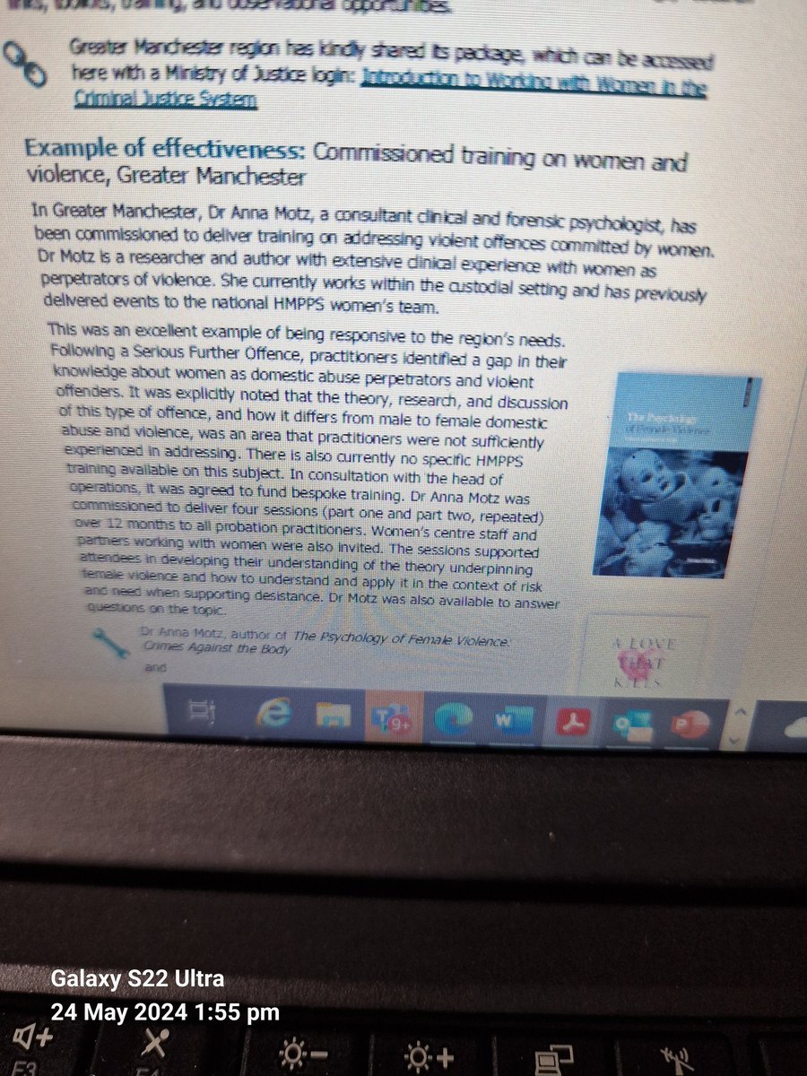 Working with Women - Good to see GM commissioned training featured in Effective Practice Guide. We identified a gap in this field and wanted to address it positively to support our well developed women's strategy. A positive investment. We're building on our work in 24/25.