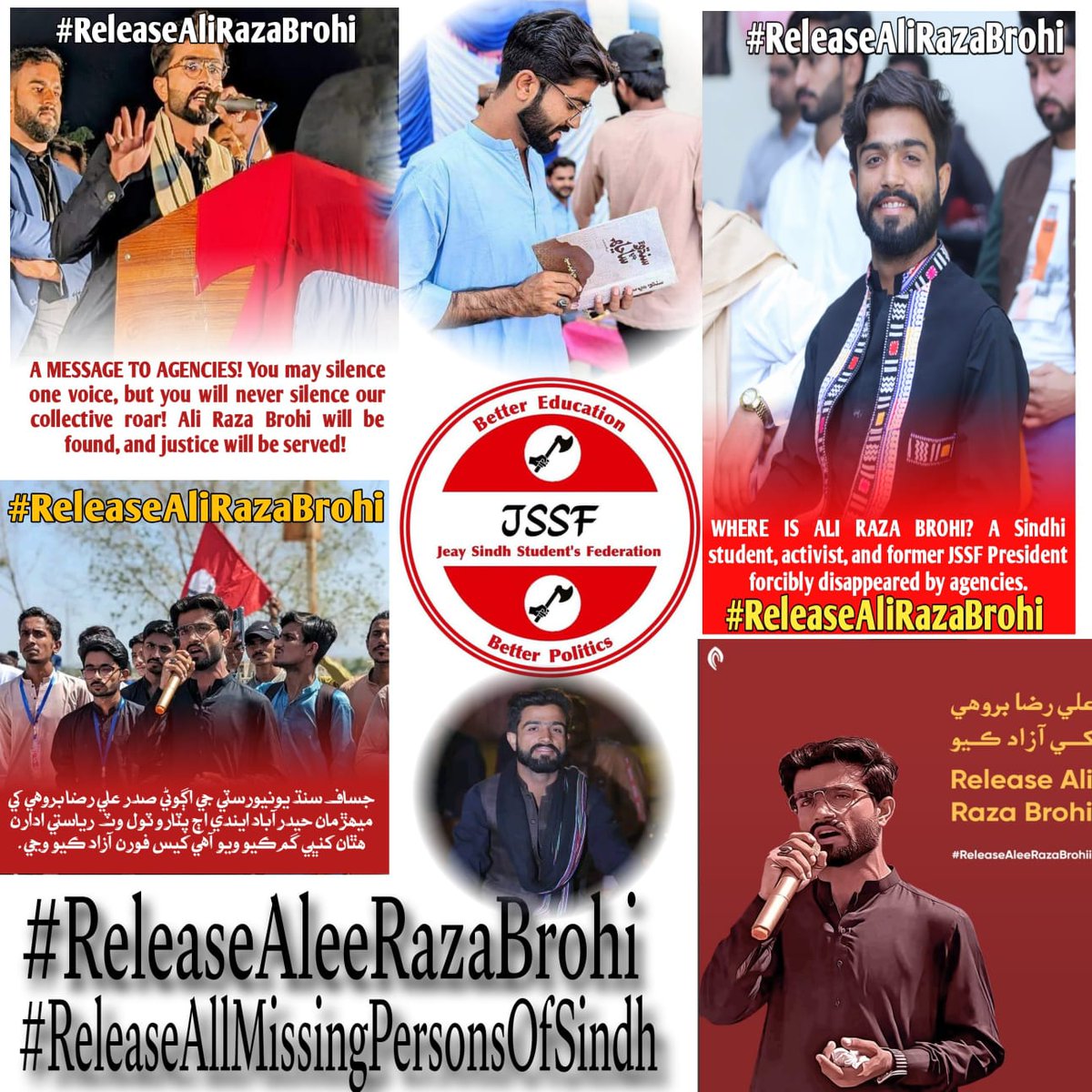 "The pen is mightier than the sword!
These words inspired a generation of students, but Pakistan's government wants to silence him. They don't want to see the educated student of Sindh that is why they abducted 4the year Student.
 #ReleaseAliRazaBrohi
