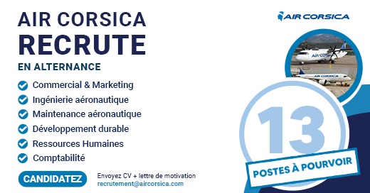 📢#VoleVersTonAvenir - Air Corsica recrute en #alternance ! Rejoignez le premier #transporteur #aérien de #Corse ! 13 postes en alternance sont à pourvoir. Pour candidater : rendez-vous dans la rubrique « Rejoignez-nous » de notre site web ow.ly/EPpF50RSsZ6.