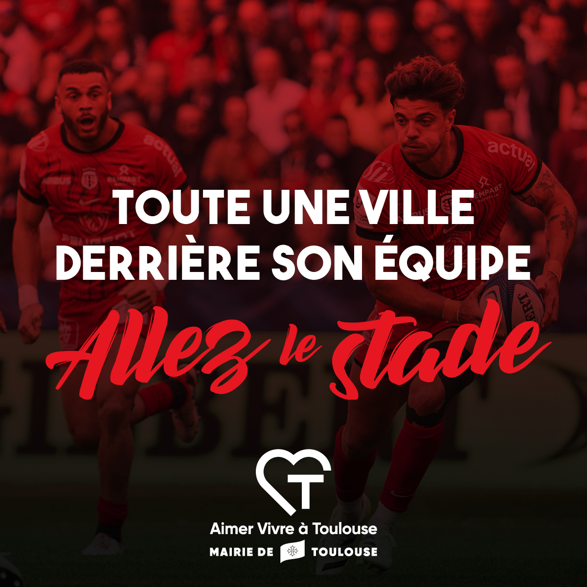 Tout Toulouse derrière le @StadeToulousain ❤️🖤 La façade du Capitole sera également éclairée en rouge et noir ce soir, vendredi 24 mai, à partir de 21h30 Rendez-vous demain place du Capitole pour la diffusion en direct du match sur écran géant 🔗 bit.ly/4bO4IsZ