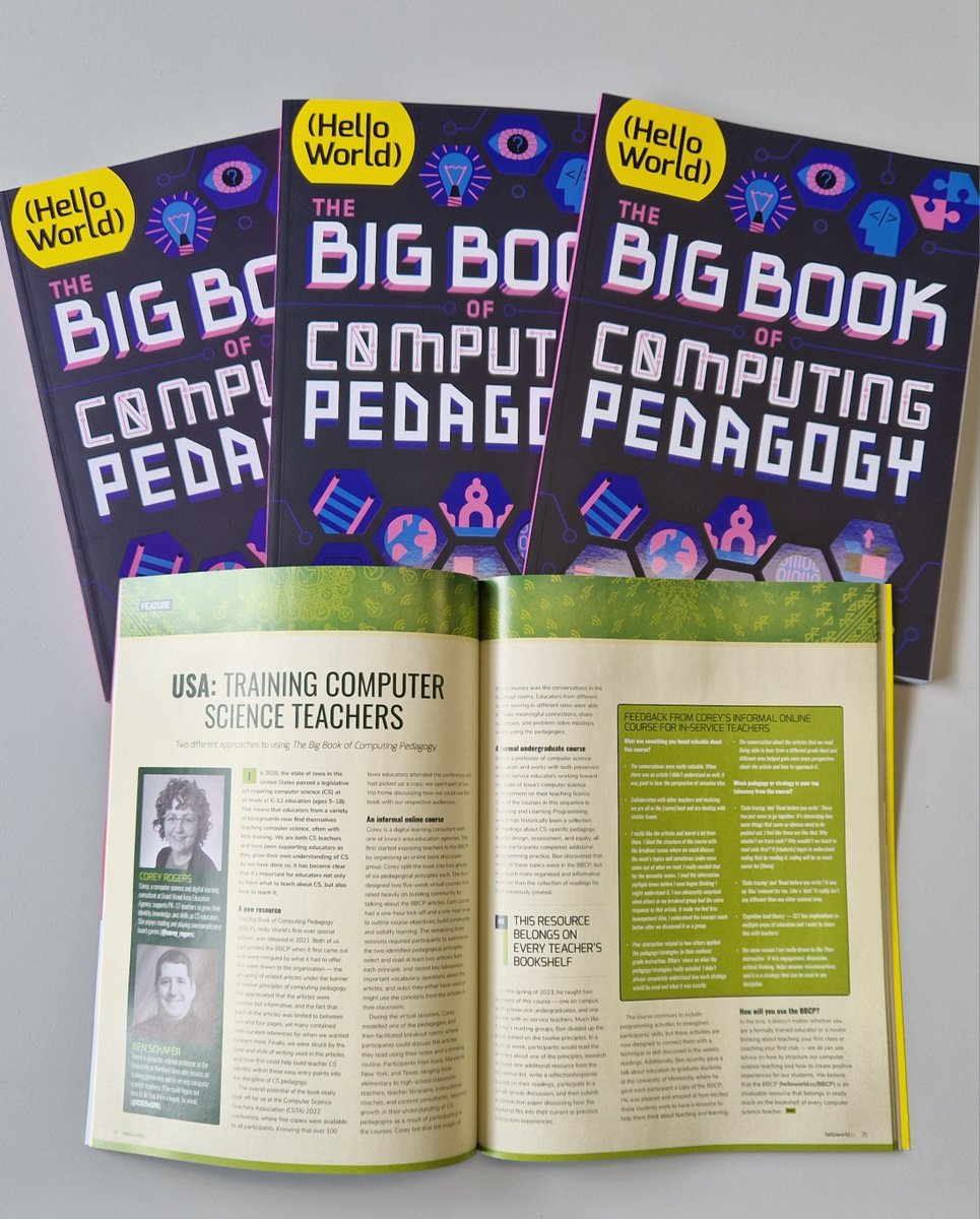 Have you heard about the Big Book of Computing Pedagogy? Find out why @Corey_Rogers and @CSEDatUNI believe that 'This resource belongs on every teacher's bookshelf' 📚 And discover how they've been using it to train CS educators in the United States. 🔗 rpf.io/hw23