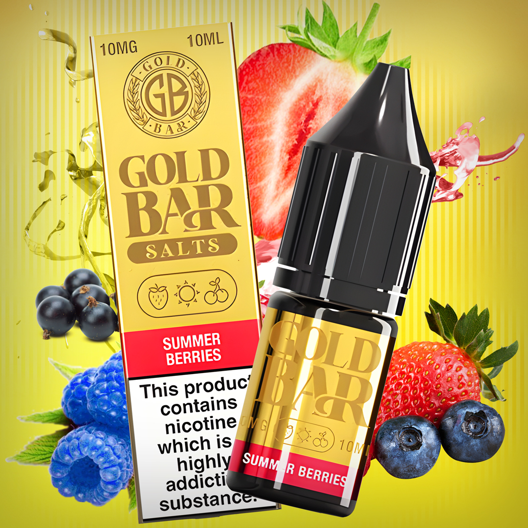 🍓🍇 New Flavor Alert! Gold Bar Nic Salt - Summer Berries! 🍇🍓 Enjoy a medley of ripe, juicy berries that capture the essence of summer. Each 10ml bottle = 5 disposable vapes! ♻️ #GoldBarVapes #SummerBerries #NicSalts #VapeLife #EcoFriendlyVaping