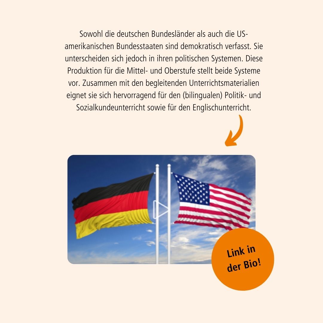 🌍 Die #US-#Wahl|en stehen wieder vor der Tür! Hast du dich mit deinen #SuS schon mit dem #amerika|nischen Regierungssystem beschäftigt? 
Unsere Produktion richtet sich an die Mittel- und #Oberstufe und bietet für den #Politik-, #Sozialkunde- und #Englischunterricht! 📚