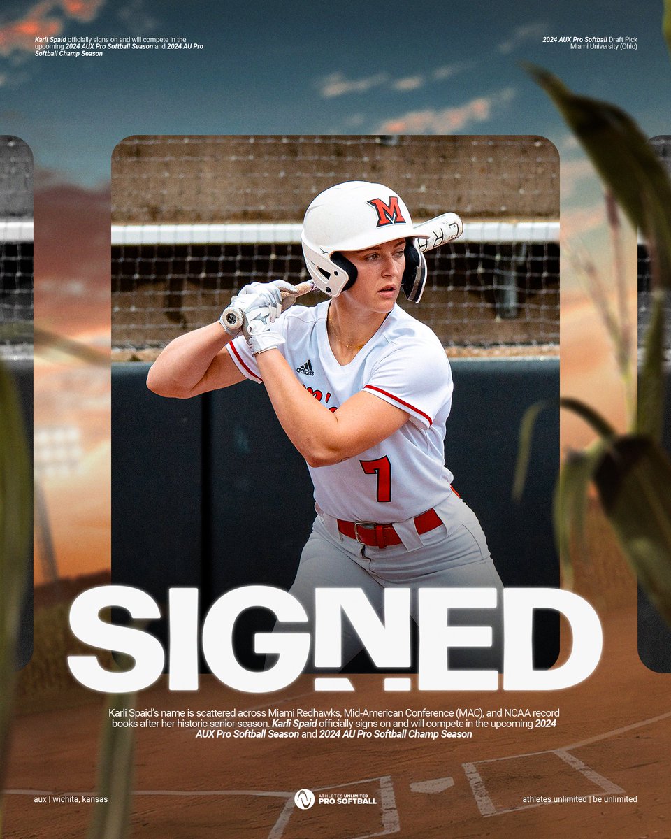 our first draftee has put pen to paper ✍️

please welcome <a href="/KarliSpaid/">Karli Spaid</a> as she joins our rosters for AUX and Championship Season 🥳

👉 auprosports.com/read/miami-ohi…

#AUProSB x <a href="/MiamiOH_SB/">Miami Softball</a>