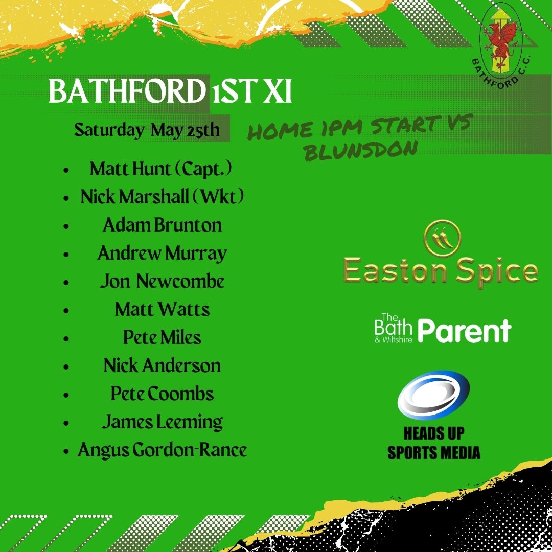 BathfordCC's tweet photo. 📢Team news 🏏

3 changes for the 1s (h) v Blunsdon

⤴️Marshall, Gordon-Rance &amp; Anderson
⤵️A Duffield, J Duffield &amp; MacKenzie

2 changes for the 2s (a) @CalneCC 4s

⤴️Henderson &amp; Hunt
⤵️Sutton &amp; Waller https://t.co/k1IJ7XUVF3