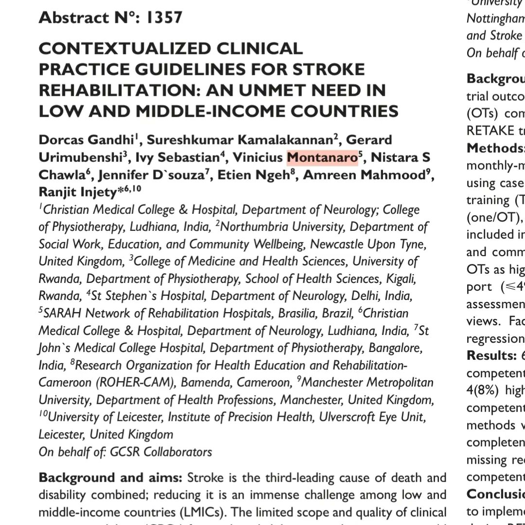 Just published on European Stroke Journal! Three scientific presentations made at European Stroke Organization Conference this may in Basel, Switzerland.