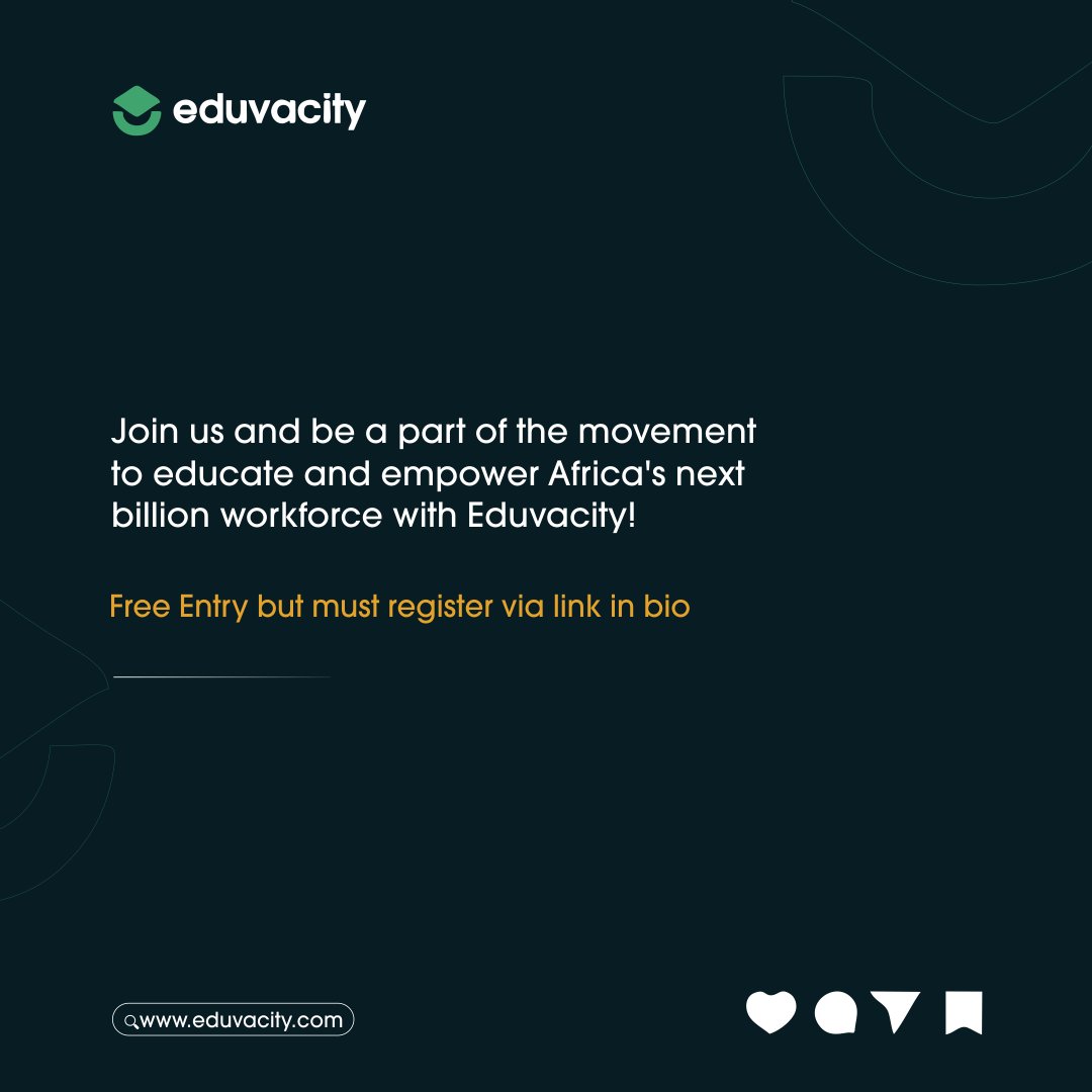 eduvacity's tweet image. Shaping Africa!! Educating the next billion workforce with Eduvacity.. your access to good education.
.
.
.
.
#education #educationmatters #onlinestudyclasses