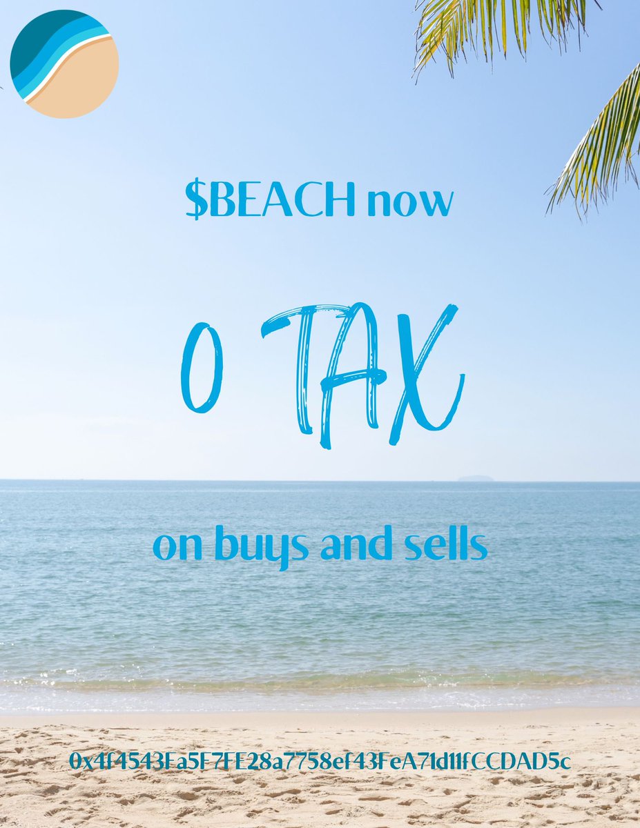 $BEACH is now 0 tax on buys and sells 🏝️ dextools.io/app/en/bnb/pai… #crypto #climate #etf #dogood