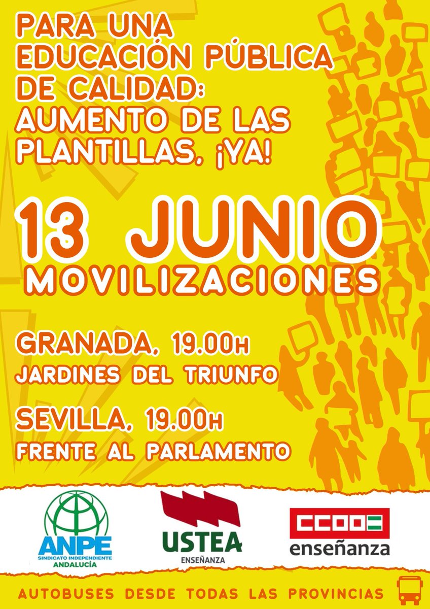 PúblicaDocente CCOO Andalucía (@docentesccooand) on Twitter photo A partir del 10 de junio <a href="/EducaAnd/">Consejería Desarrollo Educativo y FP</a> no cubrirá ninguna baja docente. Alumnado que no podrá ejercer su derecho a la educación y docentes que realizarán (otro) sobreesfuerzo. Porque ni a <a href="/JuanMa_Moreno/">Juanma Moreno</a> ni a <a href="/Patricia_Pozo_/">Patricia del Pozo</a> les importa la #EscuelaPública
Nos tendrán en frente
#13J A partir del 10 de junio <a href="/EducaAnd/">Consejería Desarrollo Educativo y FP</a> no cubrirá ninguna baja docente. Alumnado que no podrá ejercer su derecho a la educación y docentes que realizarán (otro) sobreesfuerzo. Porque ni a <a href="/JuanMa_Moreno/">Juanma Moreno</a> ni a <a href="/Patricia_Pozo_/">Patricia del Pozo</a> les importa la #EscuelaPública
Nos tendrán en frente
#13J