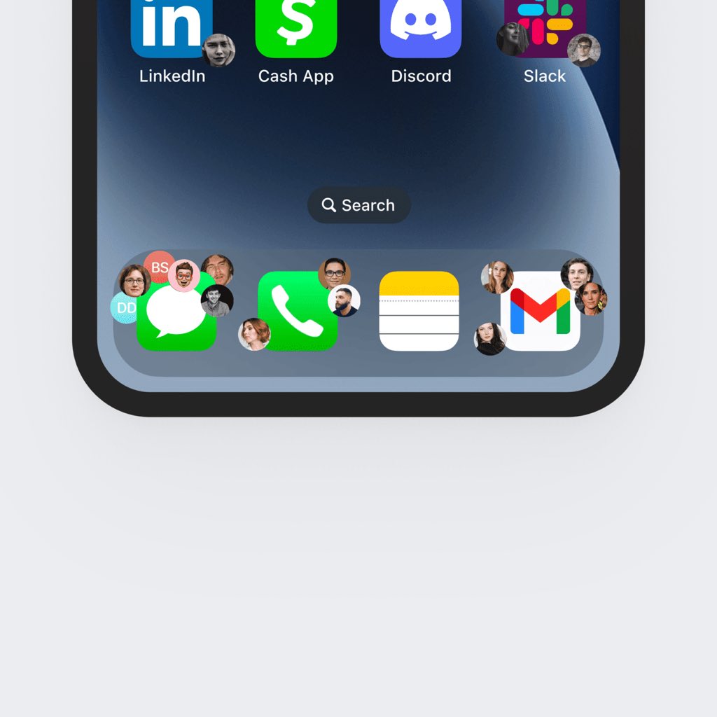 iOS option to replace notification badges with photos of the person the notification is from