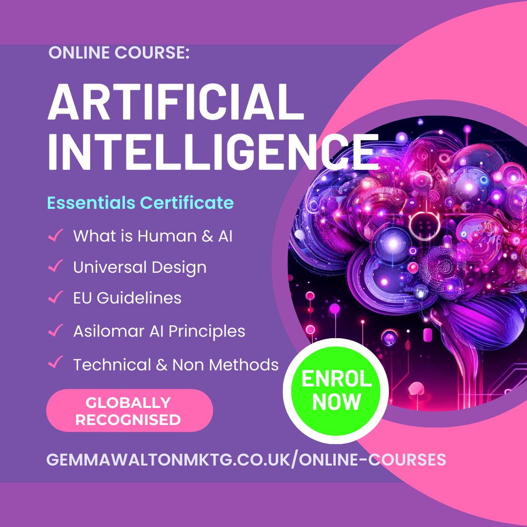 🚀 Embark on a Journey of Boundless Opportunity with AI Mastery! 🚀

Revolutionise your career prospects and financial horizons with this online Essentials Certificate in AI online course. 🌟

🔗 Enrol Today:
gemmawaltonmktg.co.uk/online-courses…

#CareerBoost #OnlineLearning #FutureReady