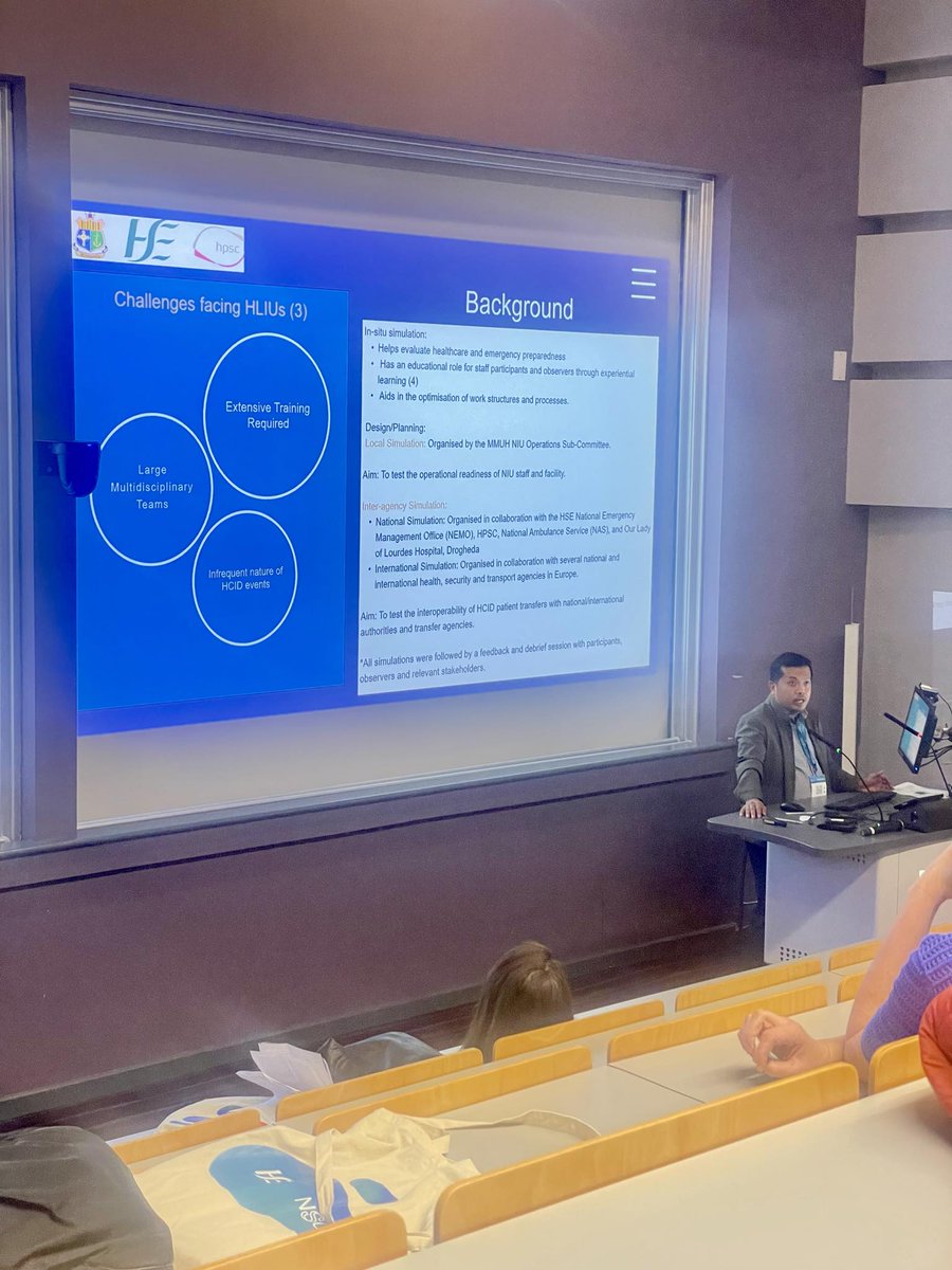 National High Level Isolation Unit (Mater Hosp) (@niu_materhosp) on Twitter photo Our very own NIU CNM 2 <a href="/NarsStevo/">Stevo Hernandez</a> giving a talk on the use of simulations done in the NIU to assess and improve preparedness in managing HCIDS during the IAS 2024 Symposium. #NSO #NIU Our very own NIU CNM 2 <a href="/NarsStevo/">Stevo Hernandez</a> giving a talk on the use of simulations done in the NIU to assess and improve preparedness in managing HCIDS during the IAS 2024 Symposium. #NSO #NIU