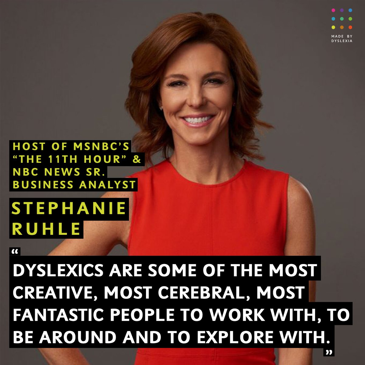 I can’t disagree with this #WednesdayWisdom from one of America’s most-loved news hosts, @SRuhle Hear more of her wisdom in this week's episode of our podcast #LessonsInDyslexicThinking 🎧Listen to the full episode on Spotify or Amazon Or watch it here: bit.ly/45fuzar