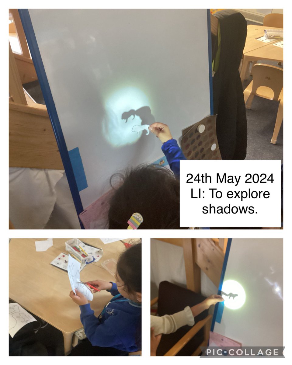 KensingPrimary's tweet image. Today we made shadow puppets to explore what happens when we place objects in front of a light source #1AB