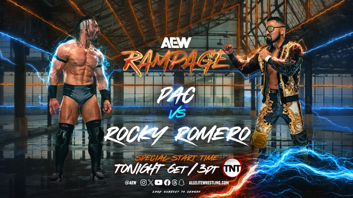Ahead of Double Or Nothing The BASTARD PAC returns to singles action as he battles @azucarRoc TONIGHT Don't miss a moment of #AEWRampage at a special start time of 6/3pt on @tntdrama
