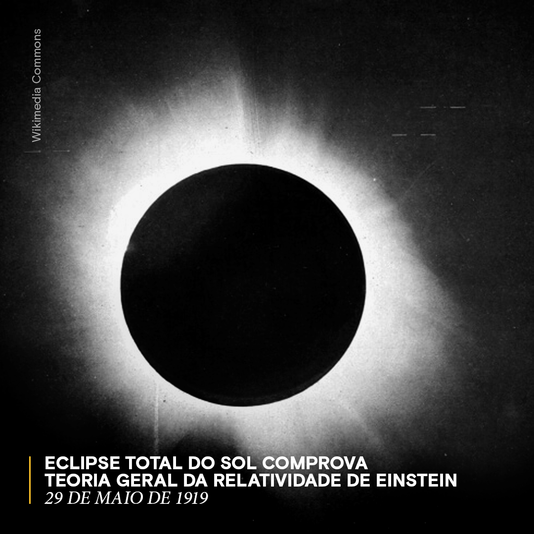 CanalHistory's tweet photo. #HojeNaHistória No dia 29 de maio de 1919, um eclipse total do Sol não só fascinou o mundo com sua duração de quase sete minutos, mas também desempenhou um papel crucial na ciência. #Einstein #Relatividade #Eclipse1919 → Leia mais em https://t.co/alg7ZX2NOn https://t.co/sPizefoAsP