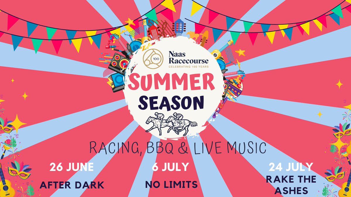 Not long to go to Summer Season at Naas Racecourse with top class racing, BBQ's & Live Music🎸🍔

Our BBQ packages are ideal for any day out with colleagues, family or friends and start from just €30! 

Book it here➡️shorturl.at/ztL8c

#SummerSeason #NaasRC