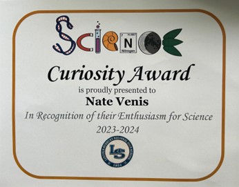 lvenis's tweet photo. Excited for @VenisNate crushing it with another academic award! https://t.co/BouHyLqs2e