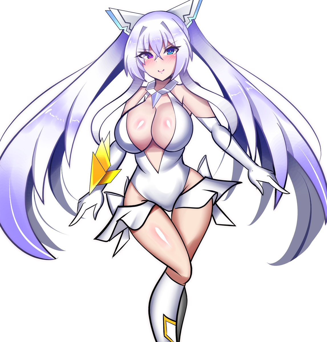 主人公のカラーが黒って変かなぁと思って、せっかくなので2タイプのカラーのニュー変身ヒロインを用意してみましたが、髪色的にやっぱり黒の方が似合う気がしますね('ω') 