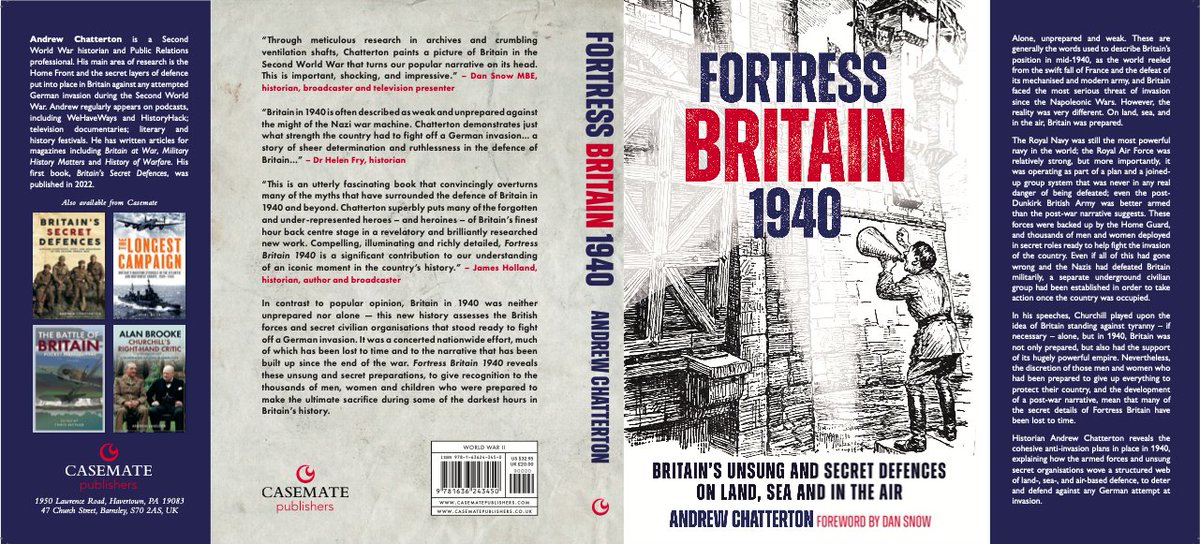 Delighted with the cover of the new book with amazing endorsements & brilliant cartoon which I think should stand out! It is out soon covering the secret & unsung measures that Britain had in place in 1940! Fortress Britain 1940 available for pre-order: bit.ly/3WQAaTj
