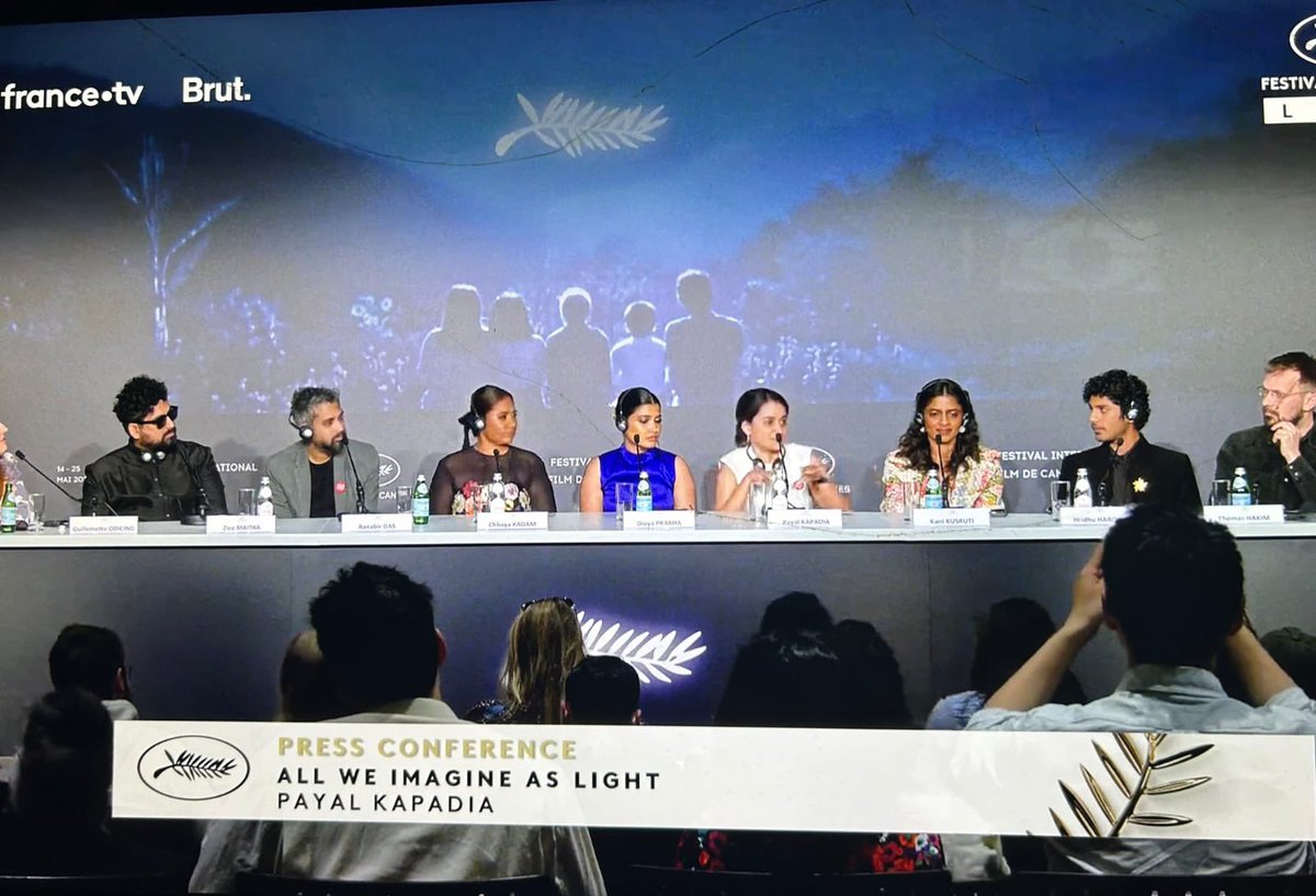 .@hridhuharoon and team #payalkapadia’s #AllWeImagineAsLight shining bright on the #Cannes red carpet! Their film received an incredible 8-minute standing ovation, leaving hearts full and inspiration high.🌟 #CannesFilmFestival @UVCommunication