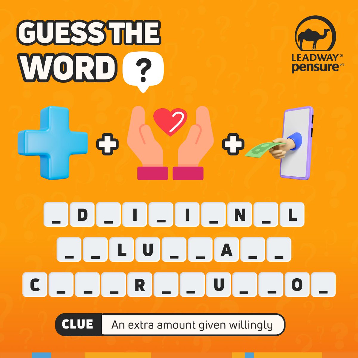 What is the first word that comes to mind?

Let's hear it in the comments section.🏃‍♀️🏃‍♀️🏃‍♀️

#pensiongames #fridaytrivia #triviafriday #leadwaypensure #pension101 #liveyourbestlife