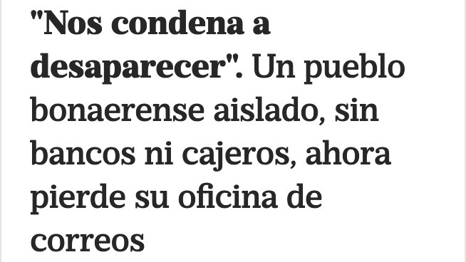 Dejen de psicopatear a la gente con estas noticias del siglo XIX. Ningún pueblo desaparece porque cierra una oficina de correo ESTATAL.