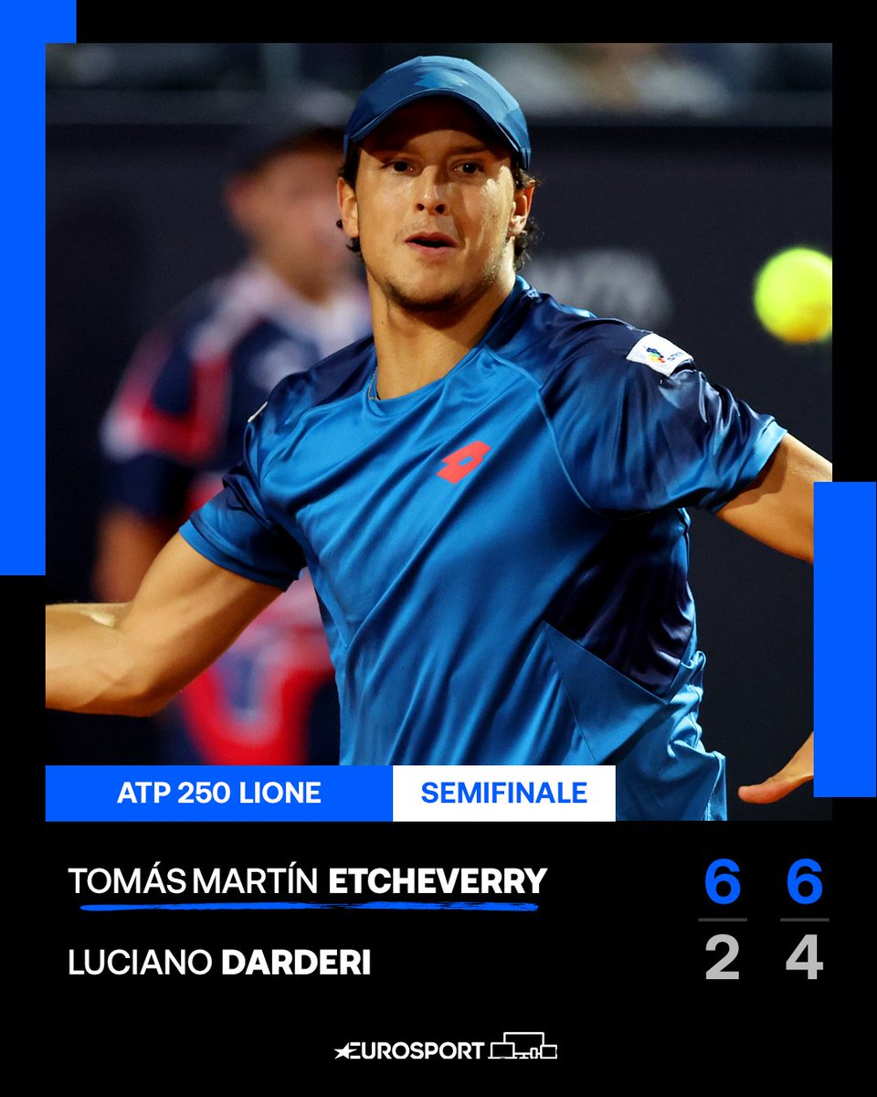 DARDERI ELIMINATO 💔 La corsa dell'italoargentino a Lione si ferma in semifinale: l'argentino Tomás Martín Etcheverry vince in due set e si prende la finale 🎾🏆🇫🇷 #EurosportTENNIS #Tennis #openparc #Lyon #Darderi