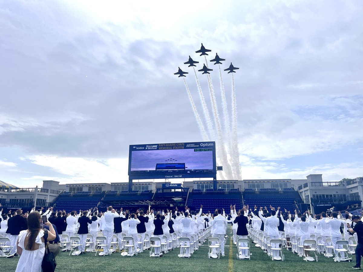 Blue Angels flyover just happened at graduation! #classof2024 #commisioningweek2024 #usna2024