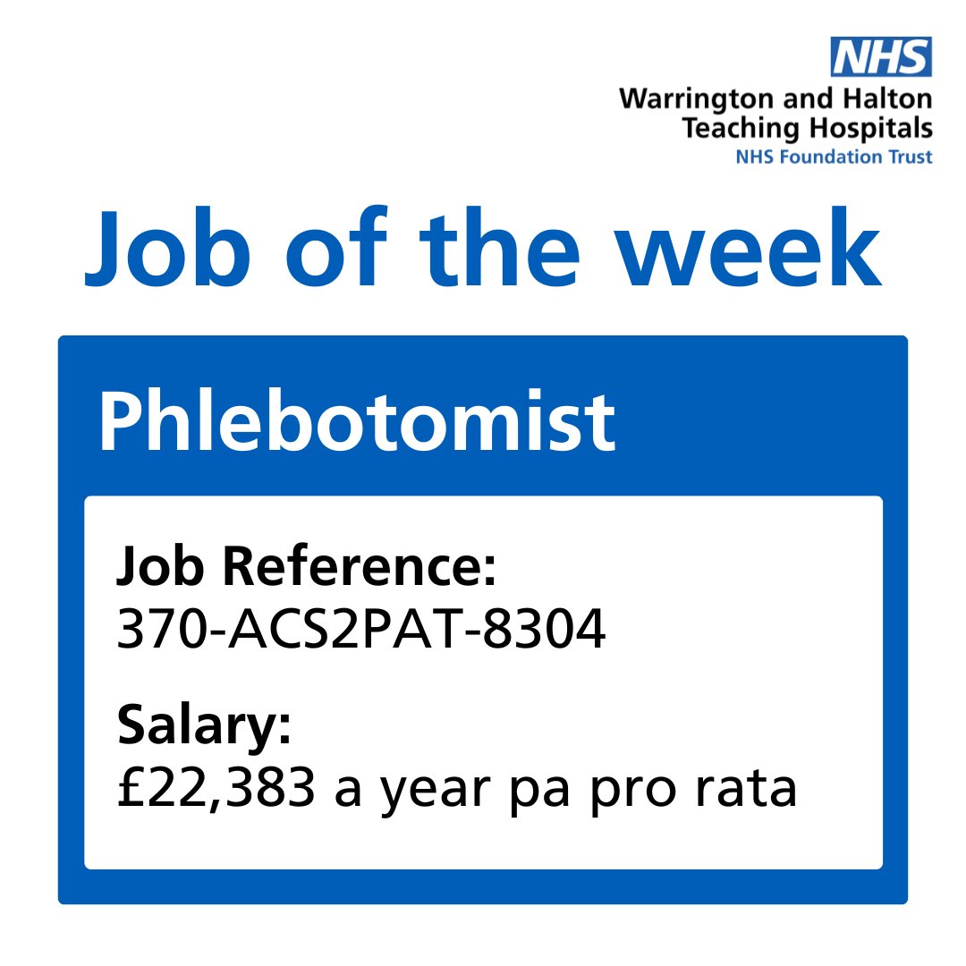 💼Job of the week💼 An exciting opportunity has risen to join the Phlebotomy Team. If you are enthusiastic about patient care and have a desire to work in a supportive, compassionate, and dedicated team then this is the role for you. Apply now 🔽 ow.ly/WuZe50RSf92