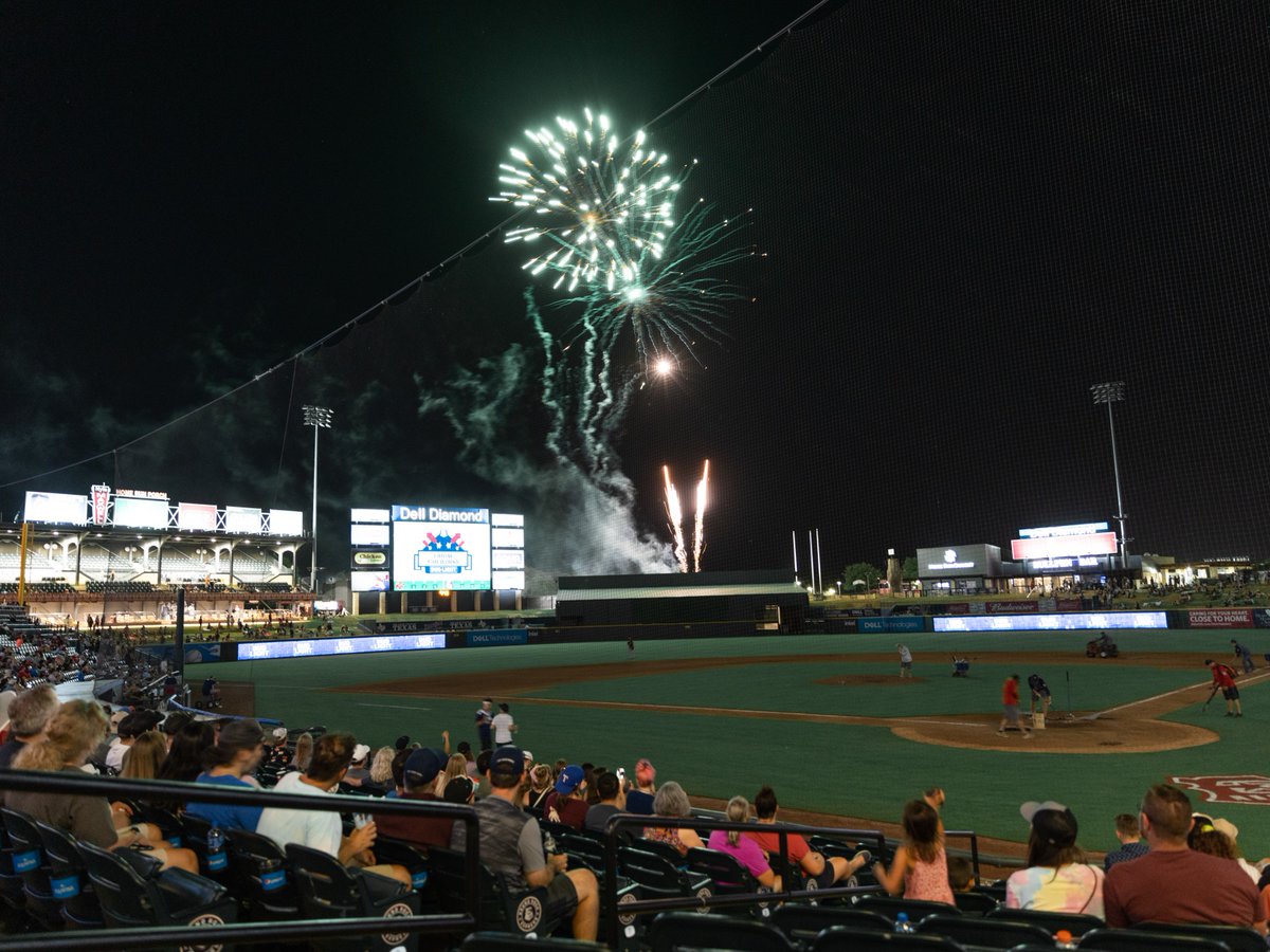 No plans Friday night? We got you covered. 🎆 Come out to #DellDiamond on Friday, May 31 at 7:15 p.m. for baseball and a local-legends-themed fireworks show, presented by @budlight. 🎟️: bit.ly/3R19StH