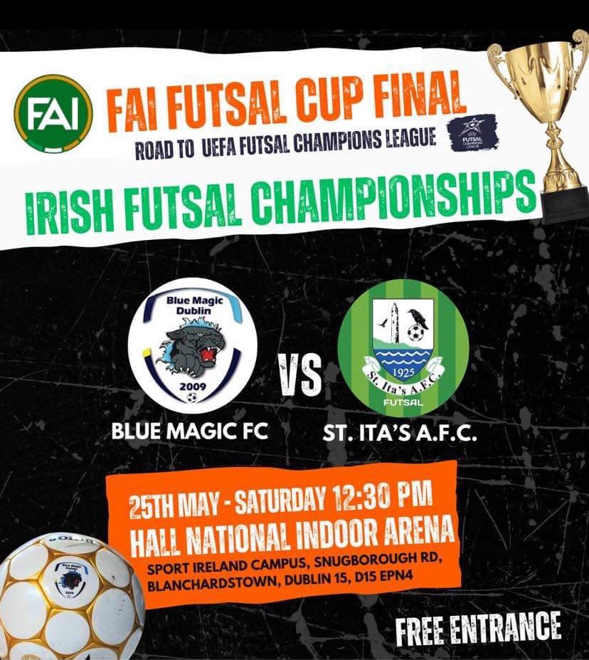 Not every day that a club from Fingal gets to compete to play in the UEFA Champions league (Futsal). Best of luck to @STITASAFC @FingalSports @AdrianHenchy