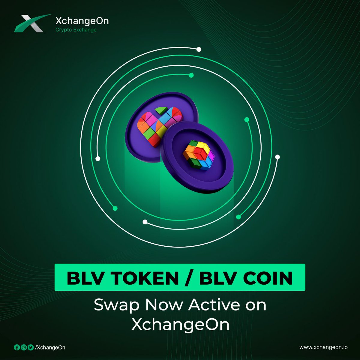 Crypto_team90's tweet photo. Introducing BLV Token and BLV Coin: Swap Now Active on XchangeOn! 🚀💱 

Start trading today on https://t.co/yrcTylUtOh and join the crypto revolution. 
Users can deposit unlimited BLV tokens but can only withdraw up to 400K. 
.
.
.
.
#CryptoExchange #BLVToken #BLVCoin #XchangeO https://t.co/8BHQKeCHmF