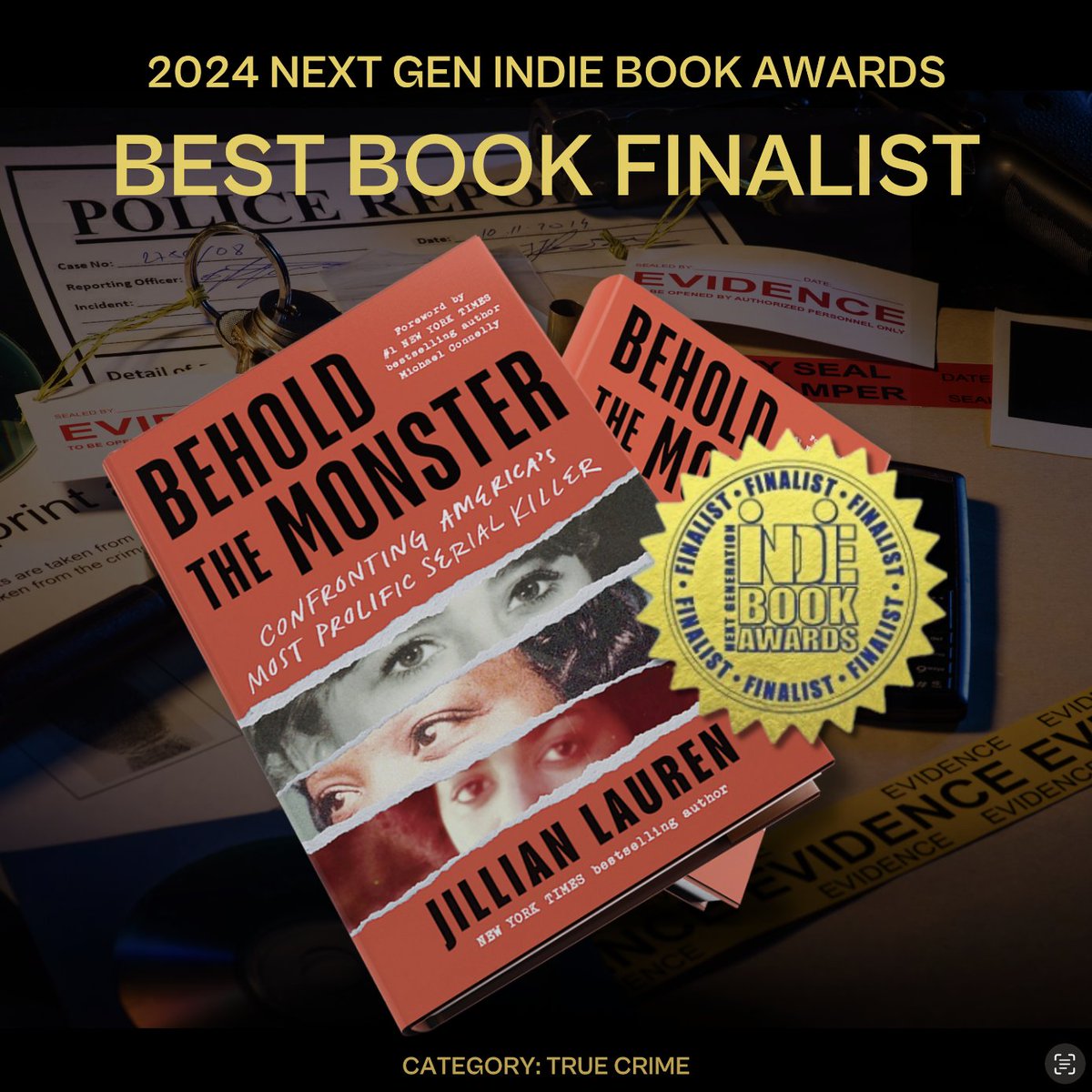 Absolutely thrilled! BEHOLD THE MONSTER has crept into the finals of the Indie Book Awards for True Crime. Get your hands on the paperback at your favorite bookstore now! @indiebookawards #authors #bookclub #truecrimebooks