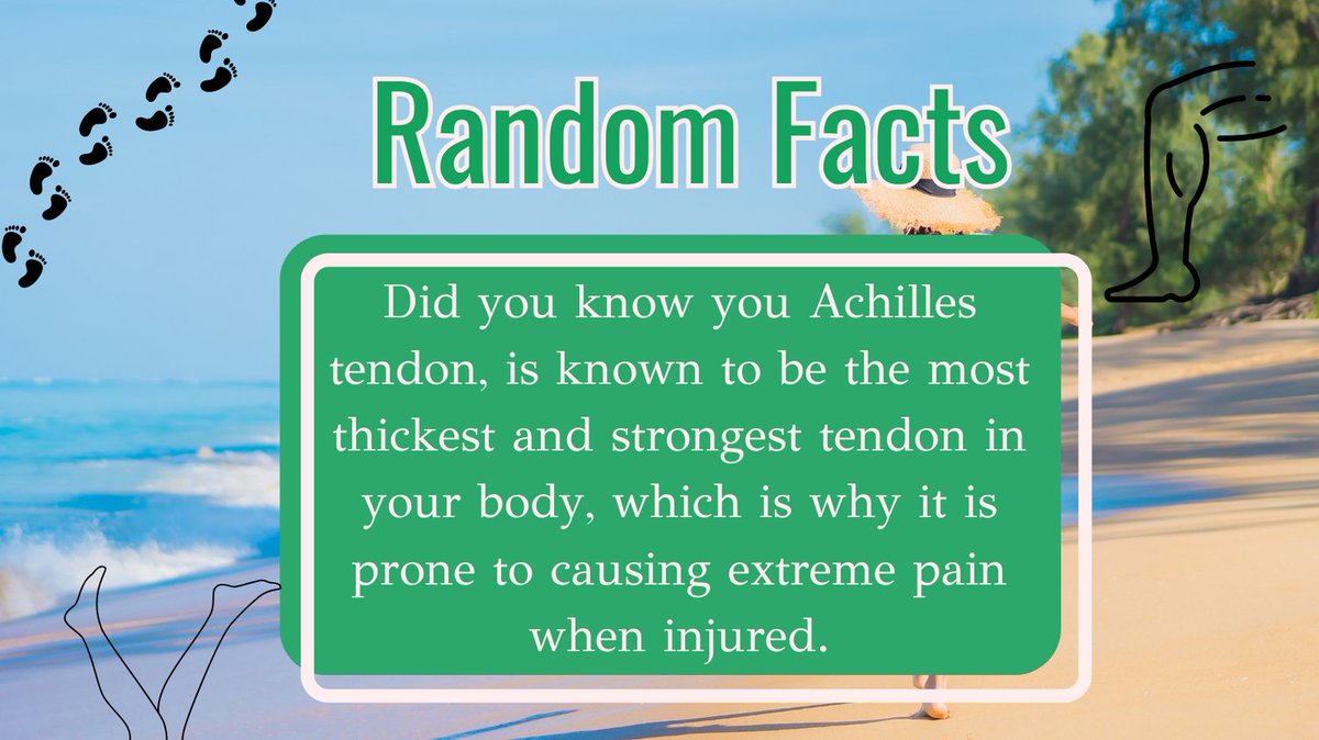 Did you know you Achilles tendon, is known to be the most thickest and strongest tendon in your body, which is why it is prone to causing extreme pain when injured. 💡 🤔 👣 #AchillesTendon #Facts #Injured #fun #RandomFacts #nowyouknow #AchillesTendonitis #FootPain #Unique