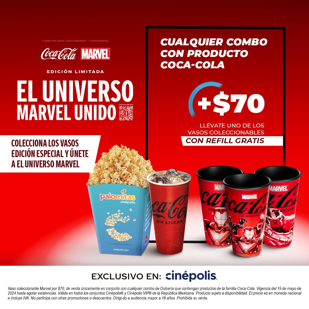 ¡Atención, fans! Los vasos coleccionables de #Marvel ¡ya están disponibles! ¿Estás list@ para conseguirlos todos? 😍✨🥤