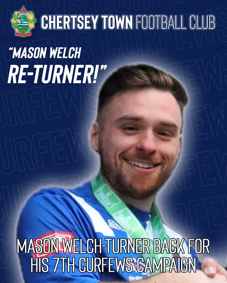 ✍️ MASON STAYS Chertsey Town are delighted to confirm that long-serving defender @masonwt will be back with the Curfews next season! 👊Mason starts his 7th campaign at Alwyns Lane having reached 250 appearances in March! Great to have you back on board again Mason!