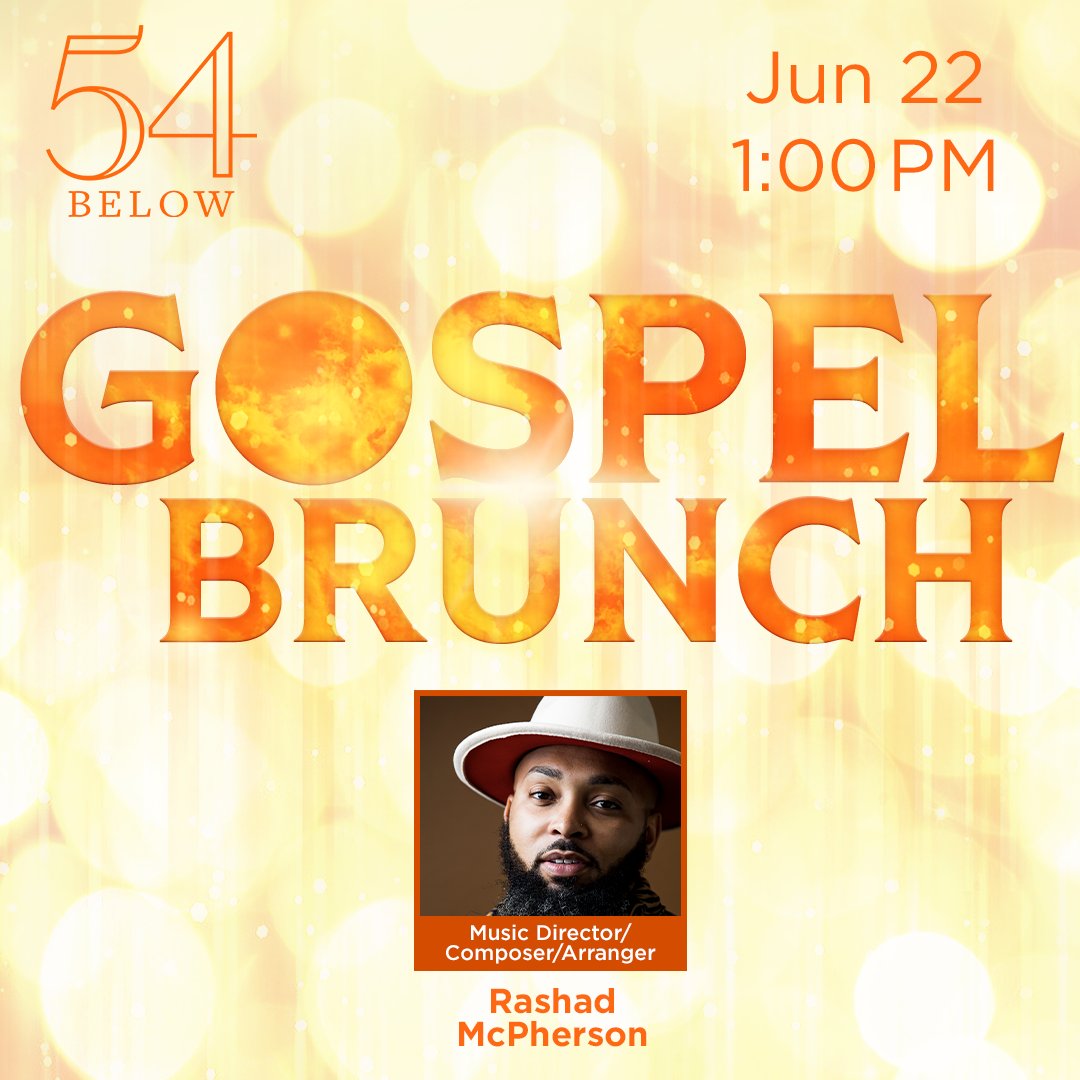 Your brunch plans are set! Don't miss the hit Gospel Brunch series in Broadway's Living Room. Enjoy nourishment for your body and soul with a hefty dose of spirit rousing Gospel music here at 54! 54below.org/GospelBrunch