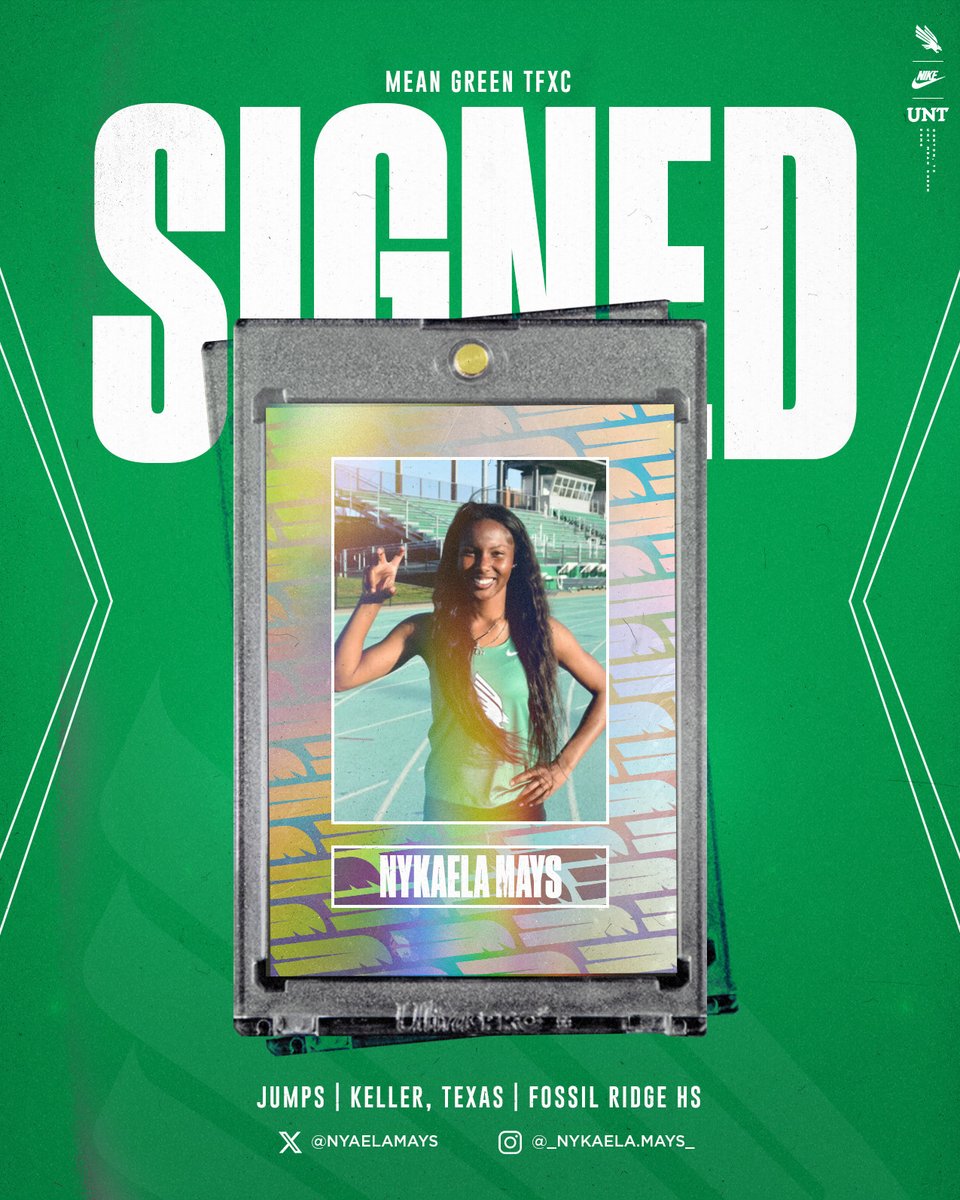 We're high about this one! A two-time district champ and 2024 state qualifier in the high jump will be at UNT next year 🔥 #GMG🦅