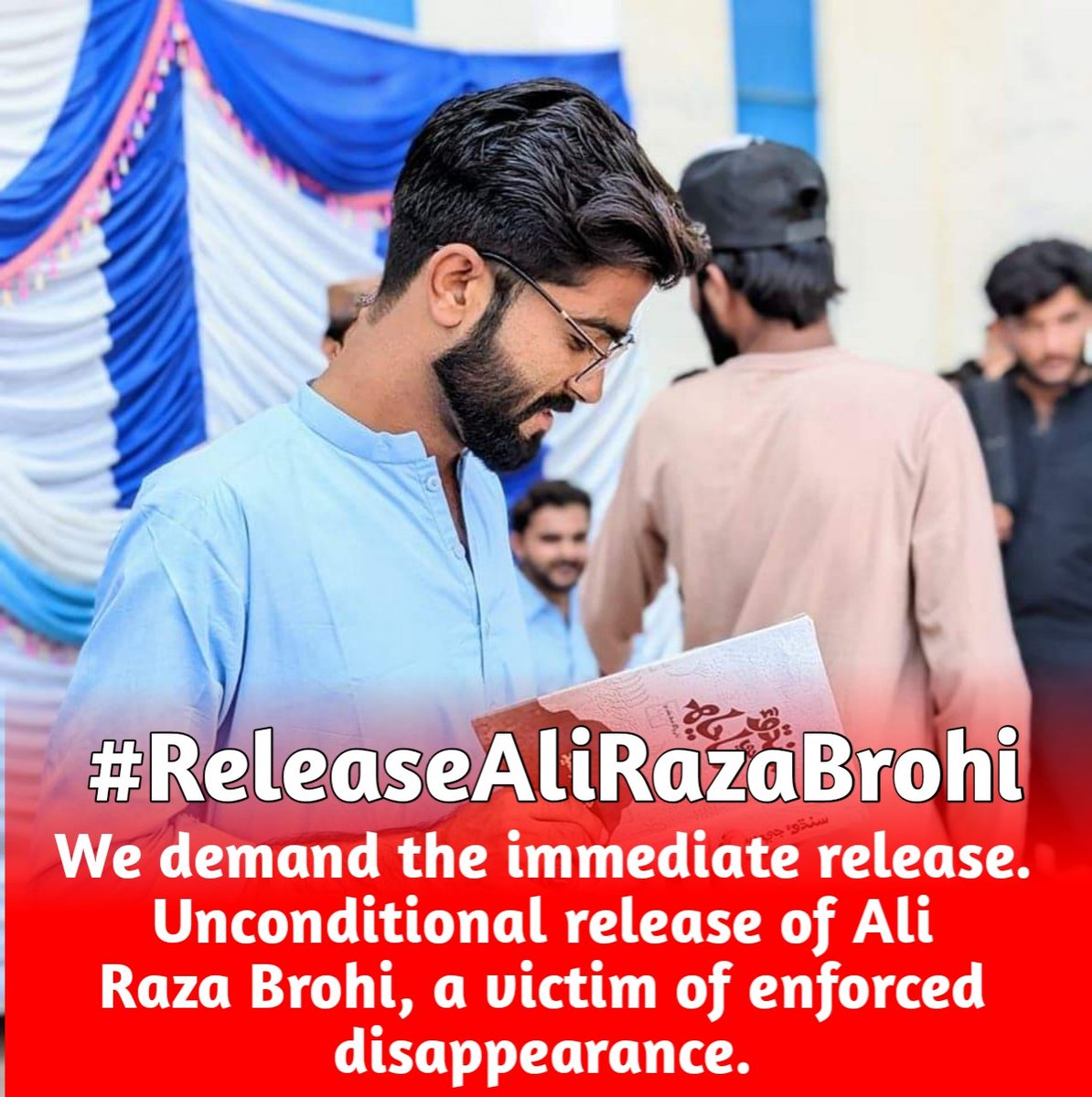 Ali Raza Brohi's freedom is our collective responsibility! Demand his release now! <a href="/HRF/">Human Rights Foundation (HRF)</a> <a href="/FreedomNow/">FreedomNow</a>
#ReleaseAliRazaBrohi