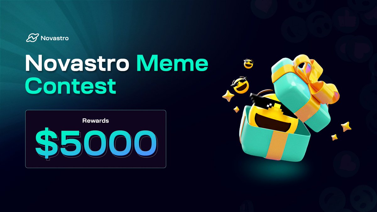 Novastro_xyz's tweet photo. 💀 Novastro Meme Contest 🤣

We are excited to announce our meme competition with $5000 rewards in $NOVAS 

Here's how to participate:
1. Follow @Novastro_xyz
2. Create a meme about us and post with the hashtags #Novastro, $NOVAS #Layer3 #NovaStar
3. Tag 3 friends who would be interested in joining the campaign and make sure they follow us. 

🎁Rewards:
Five lucky winners will each receive a share of $5000/5 worth of $NOVAS.

The campaign ends on June 25th, 2024.  

Note: Reward will be distribute 3 weeks after the TGE