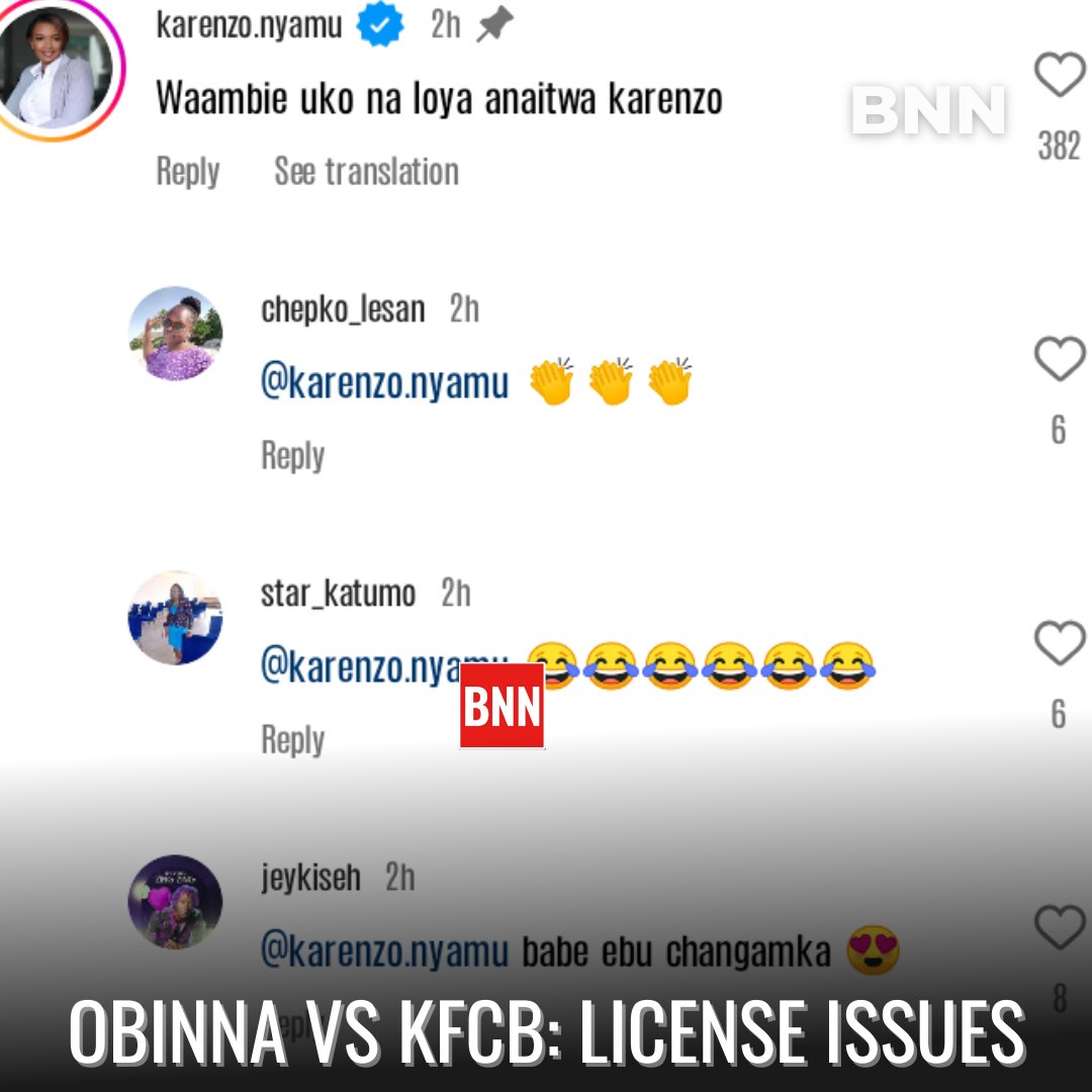 The Kenya Films Classification Board has warned Obinna that they will pursue legal action if he continues to produce his YouTube shows without obtaining a license. #Obinna #Bnnbasic #KFCB FOLLOW US ON BNN BASIC - t.me/bnnkenya/49113