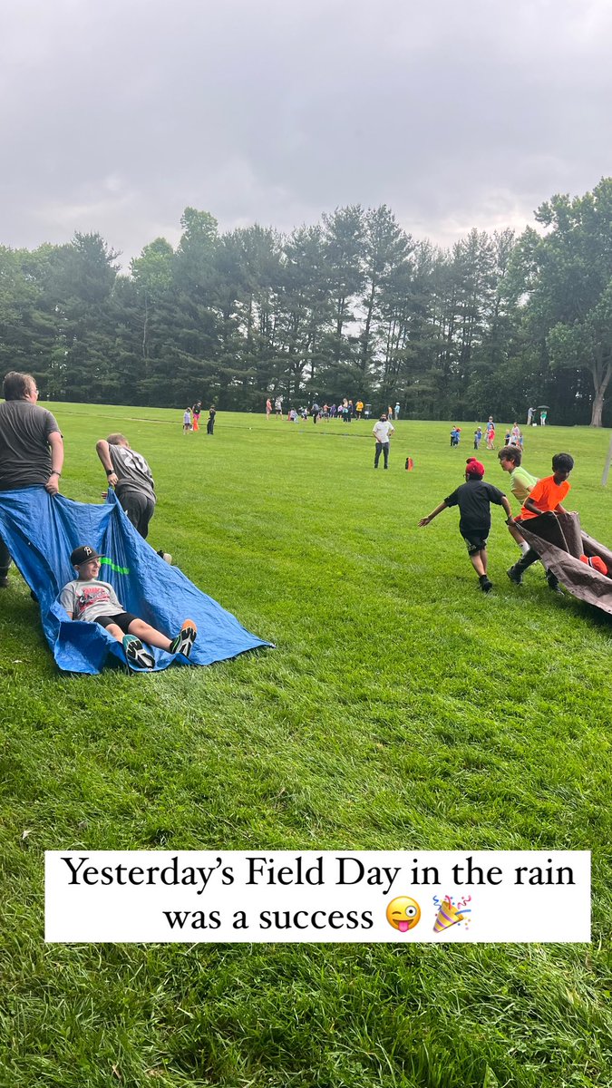 PRESPhysEd's tweet photo. A little rain can’t stop our FIELD DAY FUN! ❤️ Our students, volunteers and staff had a blast! #presfit #physed https://t.co/M6VEtBvLzi