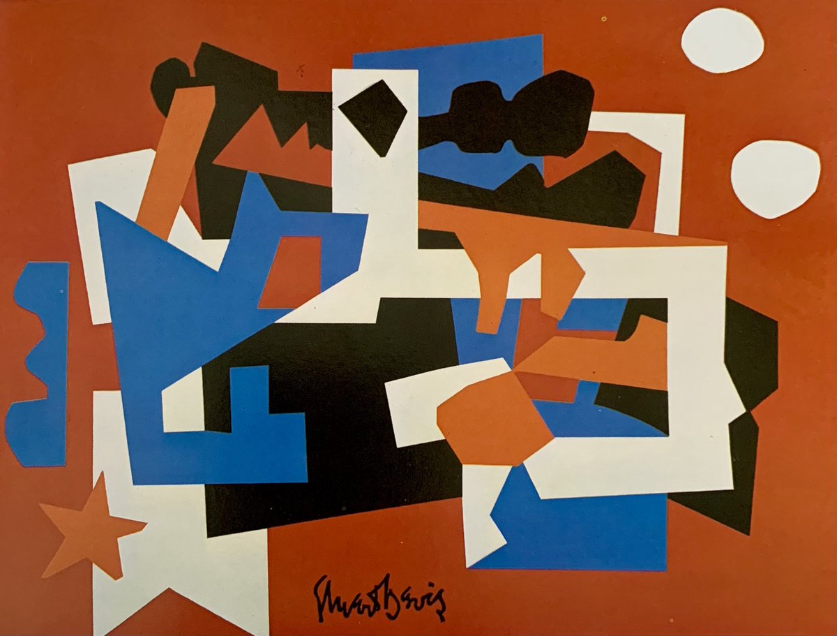 painterseleven's tweet photo. #StuartDavis “Colonial #Cubism “ 1954. Davis was known for his #Jazz influenced #PopArt paintings. #AbstractArt #ModernArt Born in #Philadelphia 1892 and died 1964 in #NYC https://t.co/XZy5Ngh0Qj